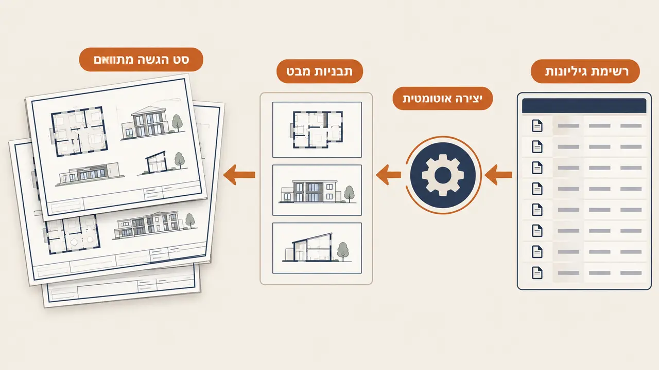 אוטומציה של גיליונות ותצוגות במשרדי אדריכלות