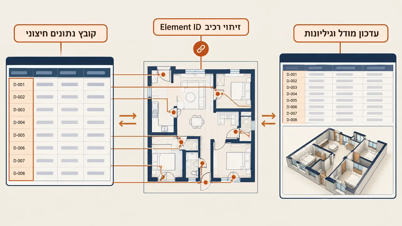 סנכרון נתונים חיצוניים מול טבלאות המודל